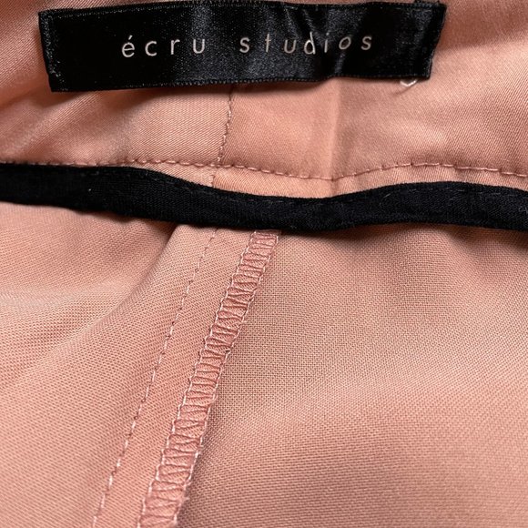 Ecru Studios light rose/tan Wide Leg Cropped Pants women’s size large - Picture 8 of 9
